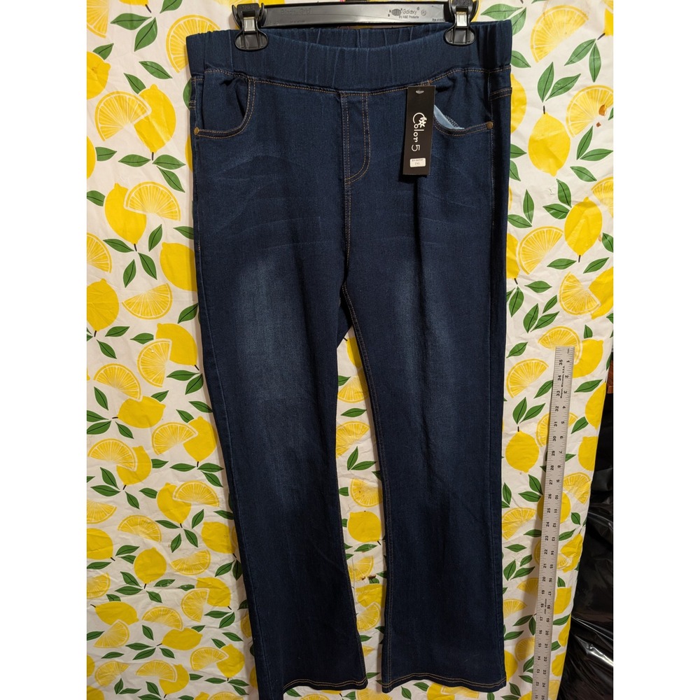 Color 5 Jeggings Women XXL Dark Blue New Bootcut Stretch Pull On HN0059P
